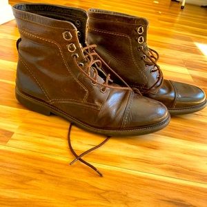 VINTAGE ANKLE HEELED BOOTS LEATHER